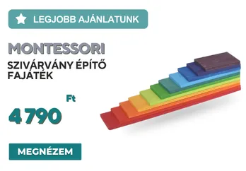 Montessori szivárványépítő fajáték