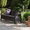 Corfu love seat max kanapé, grafit színben, világos szürke párnával