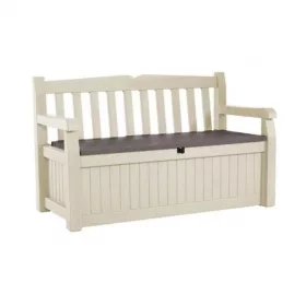 Eden Garden Bench pad és tároló, barna-beige színben