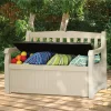 Eden Garden Bench pad és tároló, barna-beige színben