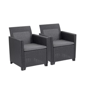 Claire duo műrattan kerti fotel grafit