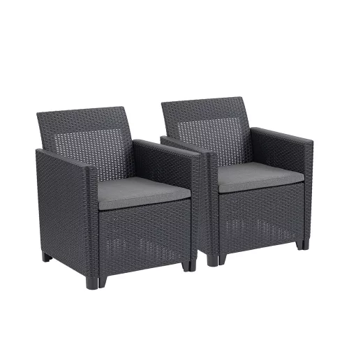 Claire duo műrattan kerti fotel grafit
