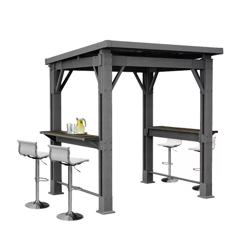 Kerti grill pavilon, pulttal, tetővel grafit