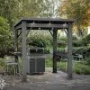 Kerti grill pavilon, pulttal, tetővel grafit