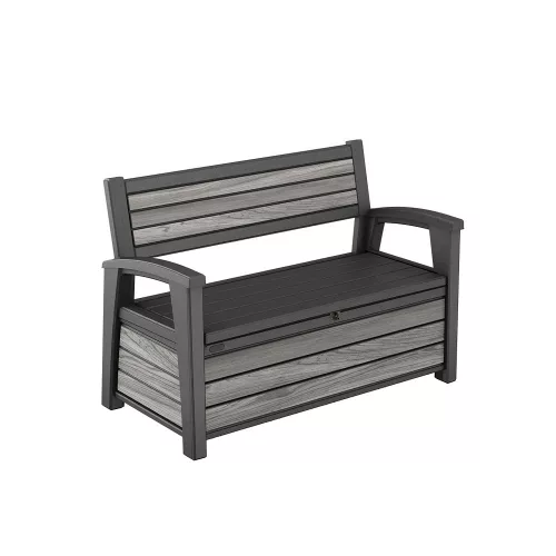 Decocoat műanyag kerti pad/tároló 227 L viharszürke