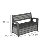 Decocoat műanyag kerti pad/tároló 227 L viharszürke