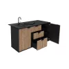 Deco compact kültéri konyha mosogatóval csapteleppel grafit