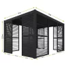 LUXE Lamellás oldalpanel R 123x218cm 4 m-ig antracit