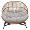 HOLAND rattan dupla kosárfotel bézs