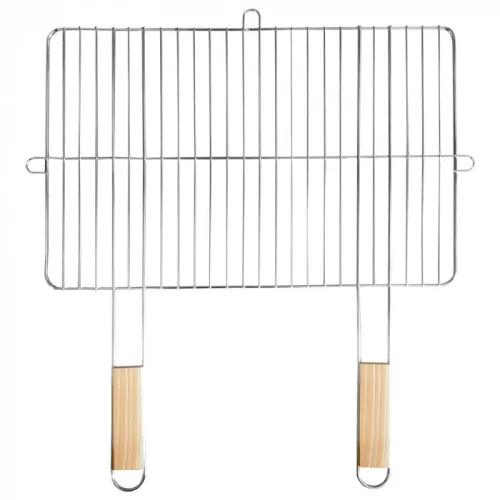 Szögletes grillrács fa fogantyúval 57x51 cm
