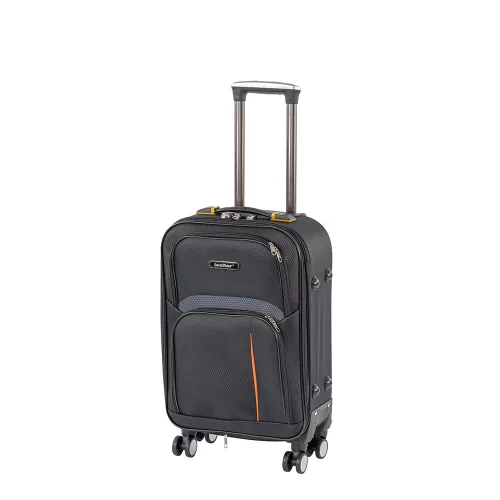 TraveLux light kabinbőrönd puha levehető kerékkel 55x40x20 cm fekete