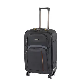 TraveLux light közepes bőrönd puha 68x45x25 cm fekete