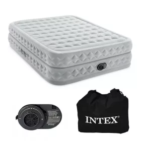   Intex 64490 nagyméretű kétszemélyes felfújható ágy beépített elektromos pumpával, 203 × 152 × 51 cm