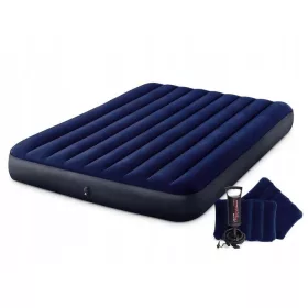   Intex 64765 kétszemélyes felfújható velúr matrac párnákkal, 203 × 152 cm
