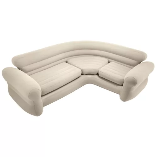 Intex 68575 felfújható négyszemélyes sarokkanapé 257 × 203 × 76 cm – bézs