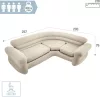 Intex 68575 felfújható négyszemélyes sarokkanapé 257 × 203 × 76 cm – bézs