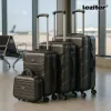 TraveLux Max kisméretű kézi bőrönd keményfedeles 28x36x16 cm fekete
