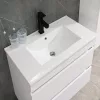 Cube Fürdőszobabútor 80 cm kerámia mosdóval (2 fiókos) tükörrel 60x80 cm magasfényű festett fehér