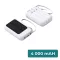 Powerbank napelemmel 4 töltőkábellel 4000mAH fehér