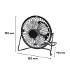 Ruen asztali usb ventilátor 5 W fekete