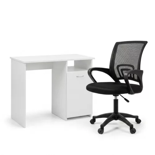 Family One íróasztal szett 100x50x74 cm Tivo forgószékkel fehér-fekete