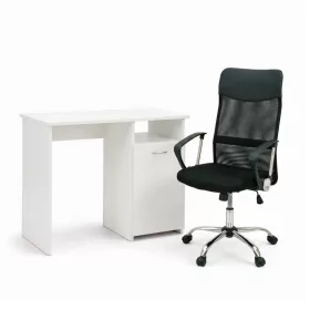 Family One íróasztal szett 100x50x74 cm Fit forgószékkel fehér-fekete