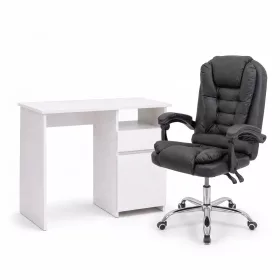 Family Pro íróasztal szett 100x50x74 cm Optima forgószékkel fehér-fekete