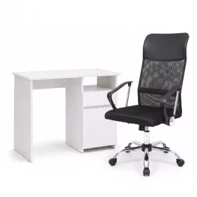 Family Pro íróasztal szett 100x50x74 cm Fit forgószékkel fehér-fekete