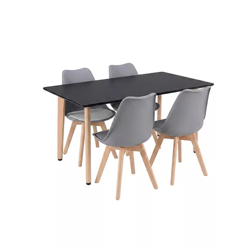 Silla 120 4+1 étkező garnitúra fekete-szürke