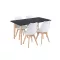 Silla 120 4+1 étkező garnitúra fekete-fehér