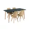Silla 150 4+1 étkező garnitúra fekete-bézs