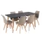 Silla 150 6+1 étkező garnitúra fekete-bézs