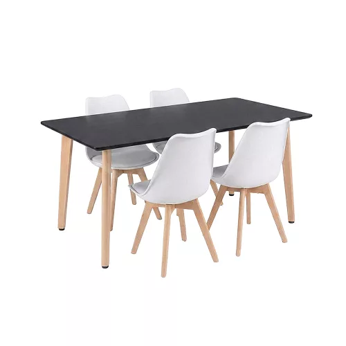 Silla 150 4+1 étkező garnitúra fekete-fehér