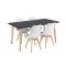 Silla 150 4+1 étkező garnitúra fekete-fehér