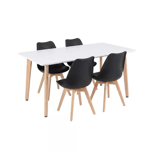 Silla 150 4+1 étkező garnitúra fehér-fekete