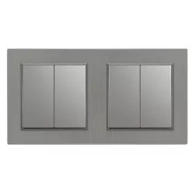 Nova kettős csillárkapcsoló 10A 250V 105 szürke kerettel