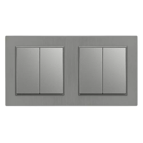 Nova kettős csillárkapcsoló 10A 250V 105 szürke kerettel