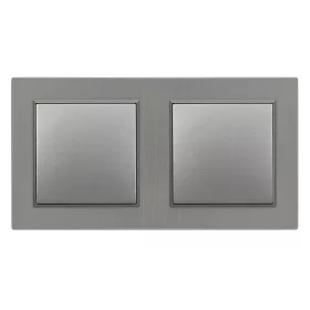 Nova kettős váltókapcsoló 10A 250V 106 szürke dupla kerettel