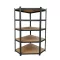 Nagy teherbírású sarokpolc 180x70x40-40 cm 175 kg fekete