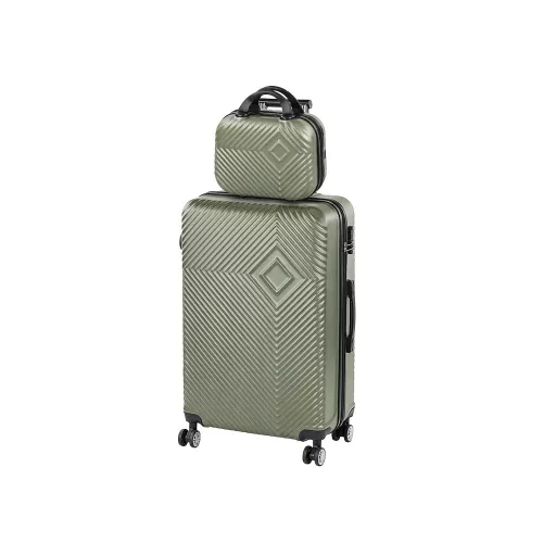 TraveLux Pro V gurulós bőrönd szett olajzöld