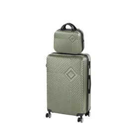 TraveLux Pro VIII gurulós bőrönd szett olajzöld