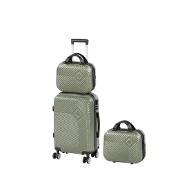 TraveLux Pro XII gurulós bőrönd szett olajzöld