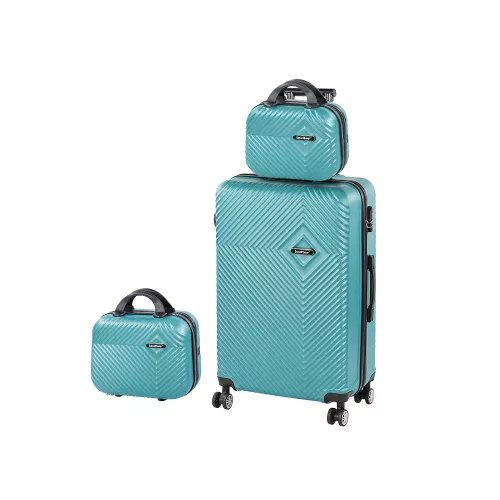 TraveLux Pro XIII gurulós bőrönd szett lagúnakék