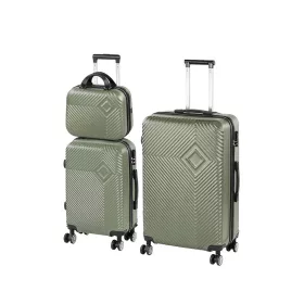 TraveLux Pro XIX gurulós bőrönd szett olajzöld