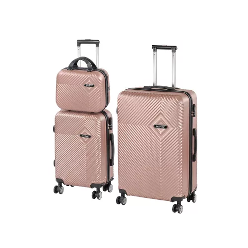 TraveLux Pro XIX gurulós bőrönd szett rosegold