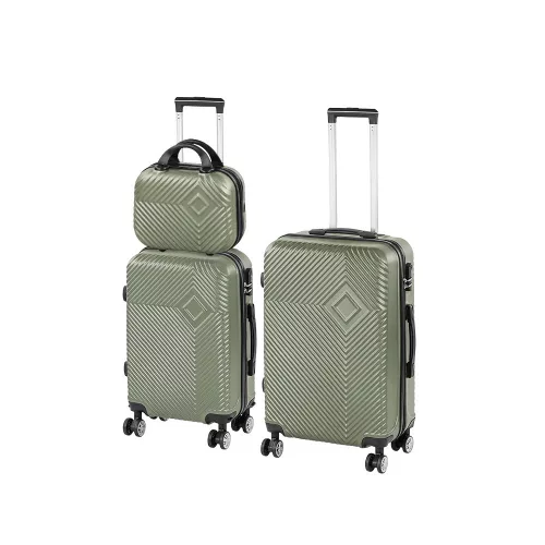 TraveLux Pro XV gurulós bőrönd szett olajzöld