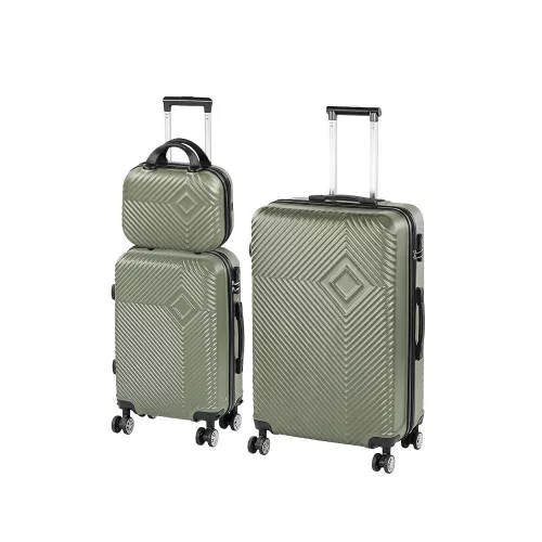 TraveLux Pro XVI gurulós bőrönd szett olajzöld