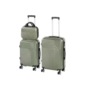 TraveLux Pro XVII gurulós bőrönd szett olajzöld