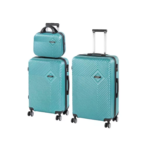 TraveLux Pro XXIV gurulós bőrönd szett lagúnakék