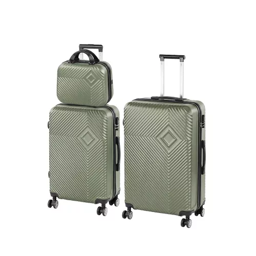 TraveLux Pro XX gurulós bőrönd szett olajzöld